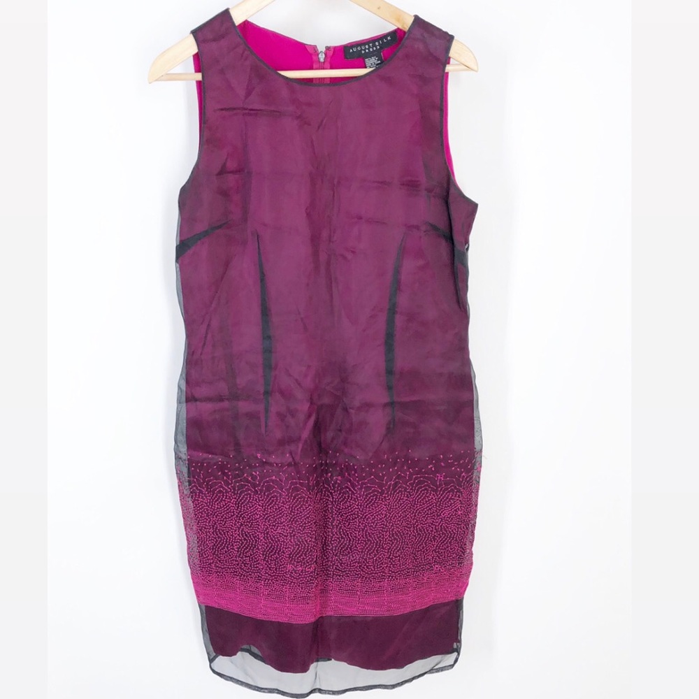 AUGUST SILK DRESS Fuchsia Pink Silk Dress size 10